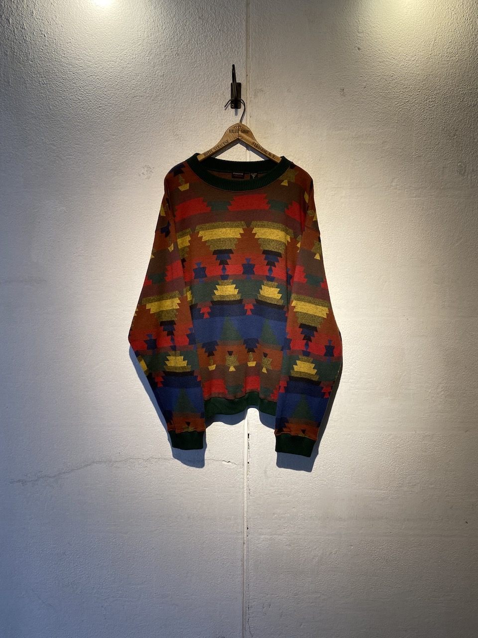 Structure 00's vintage tribe jacquard knit cotton sweater L